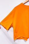 T-shirt coupé orange (l)-Zara-La Penderie du Paradis 🕊