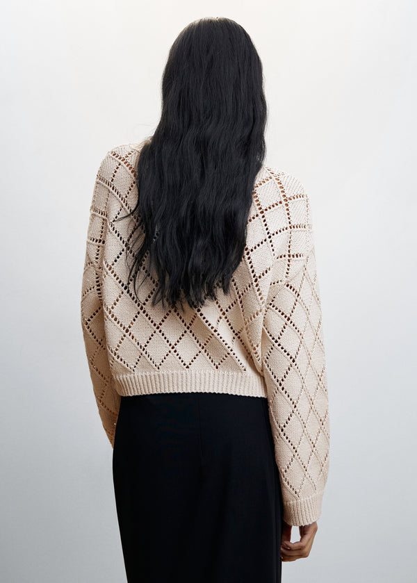 Haut court beige scintillant en tricot (s)-Mango-La Penderie du Paradis 🕊