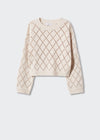 Haut court beige scintillant en tricot (s)-Mango-La Penderie du Paradis 🕊