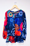Chemisier bleu et rouge avec rayures scintillantes (s)-Desigual-La Penderie du Paradis 🕊