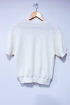 T-shirt crème en tricot avec fleurs en dentelle (m/l)-Autres-La Penderie du Paradis 🕊