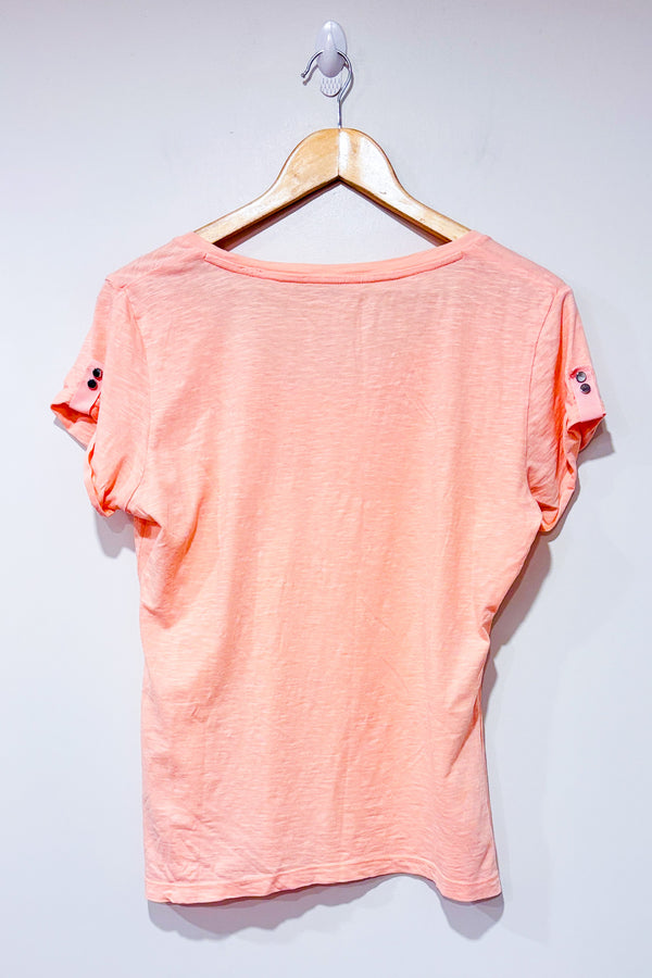 T-shirt rose pâle avec paillettes et logo (m)-Calvin Klein-La Penderie du Paradis 🕊