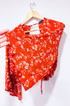 Blouse orange fleurie à nouer au dos (s)-Luna Palace-La Penderie du Paradis 🕊