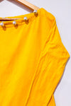 Chandail jaune avec perles au col (l)-Ginger-La Penderie du Paradis 🕊