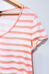 T-shirt blanc et rose rayé (m)-Ann Taylor-La Penderie du Paradis 🕊