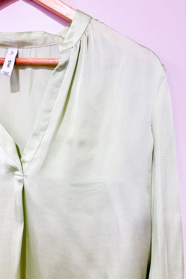 Blouse vert lime (s)-Mango-La Penderie du Paradis 🕊