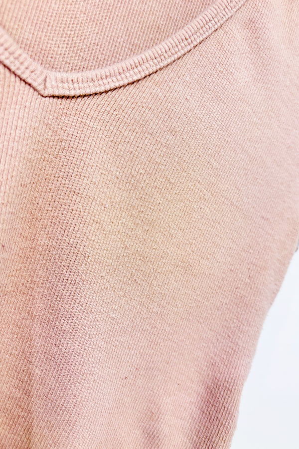 T-shirt coupé taupe côtelé (m)-Garage-La Penderie du Paradis 🕊