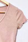 T-shirt coupé taupe côtelé (m)-Garage-La Penderie du Paradis 🕊