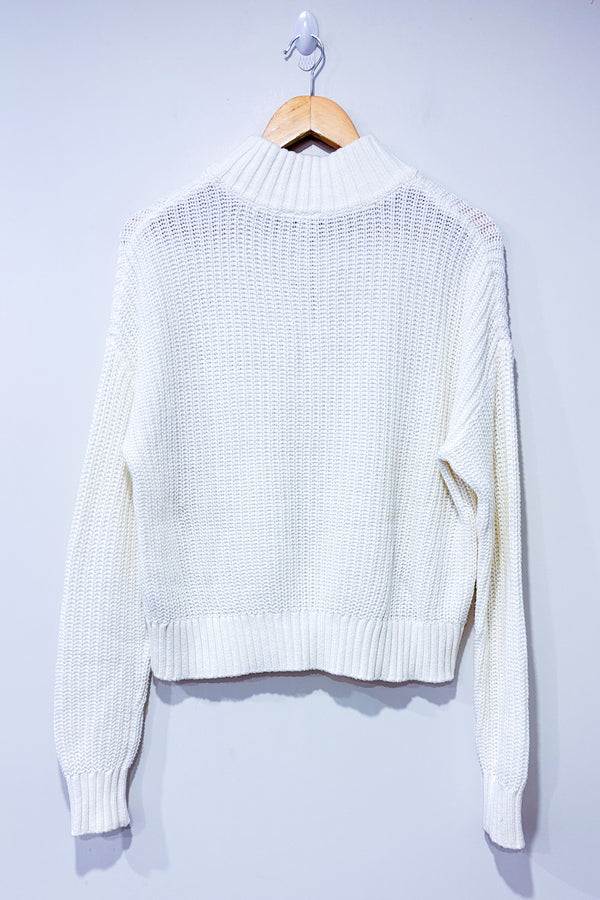 Chandail en tricot blanc à col haut (s)*-Simons-La Penderie du Paradis 🕊