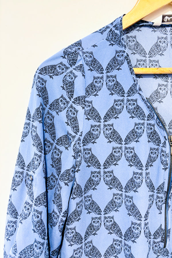 Blouse bleue avec hiboux (xs)-Reitmans-La Penderie du Paradis 🕊