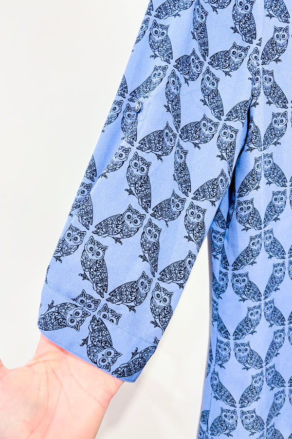 Blouse bleue avec hiboux (xs)-Reitmans-La Penderie du Paradis 🕊