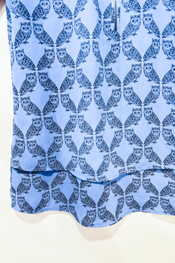 Blouse bleue avec hiboux (xs)-Reitmans-La Penderie du Paradis 🕊