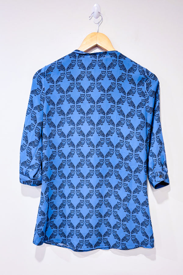 Blouse bleue avec hiboux (xs)-Reitmans-La Penderie du Paradis 🕊