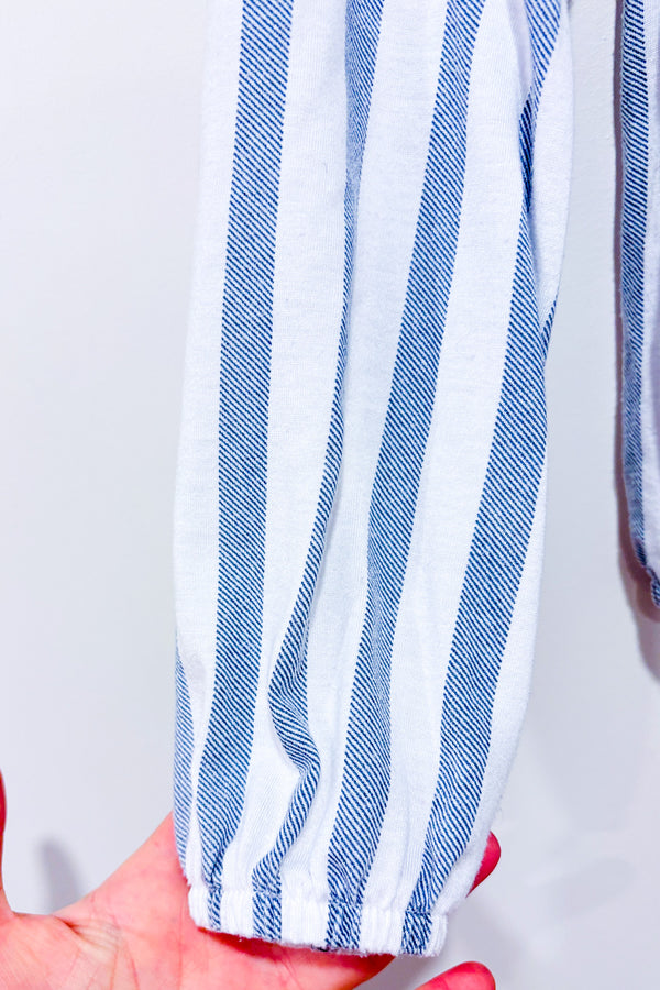 Haut blanc et bleu rayé avec épaules dénudées (xs)-Ardene-La Penderie du Paradis 🕊
