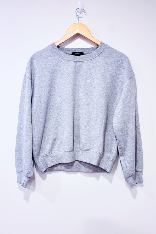 Chandail crewneck gris en coton ouaté (l)-Forever21-La Penderie du Paradis 🕊
