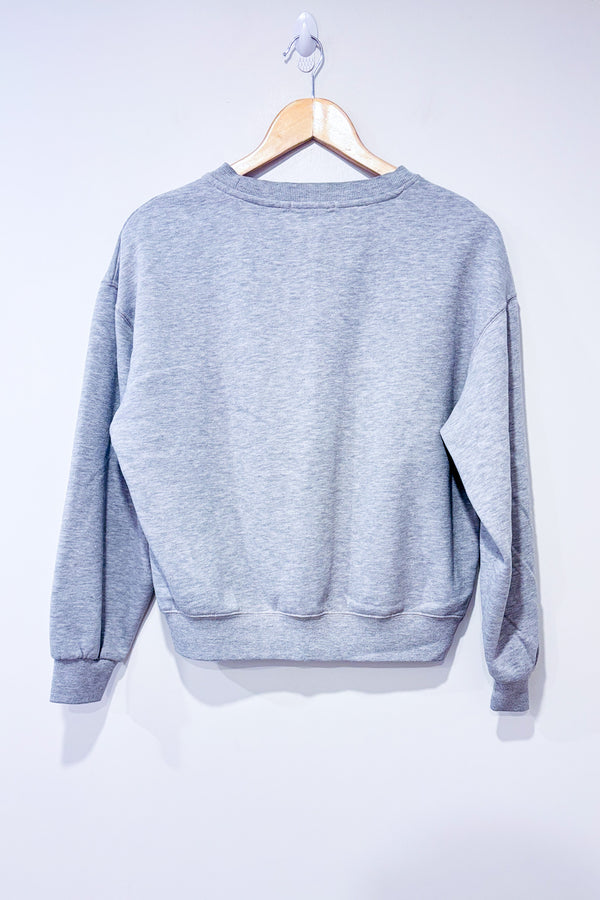 Chandail crewneck gris en coton ouaté (l)-Forever21-La Penderie du Paradis 🕊