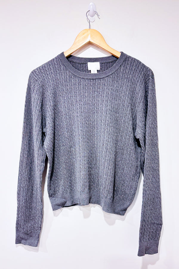 Chandail gris en tricot (m)-H&M-La Penderie du Paradis 🕊