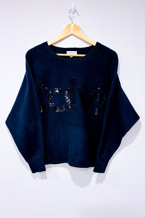 Haut ample noir en tricot avec paillettes (m)-Calvin Klein-La Penderie du Paradis 🕊