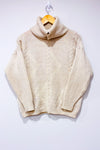 Chandail vintage beige en tricot à col roulé (m)-Kabri-La Penderie du Paradis 🕊