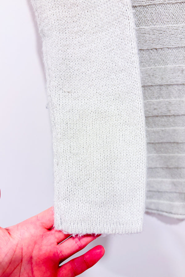 Chandail en tricot gris rayé à col roulé (s)-Simons-La Penderie du Paradis 🕊