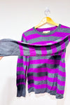 Chandail gris et mauve rayé (l)-Liz Claiborne-La Penderie du Paradis 🕊