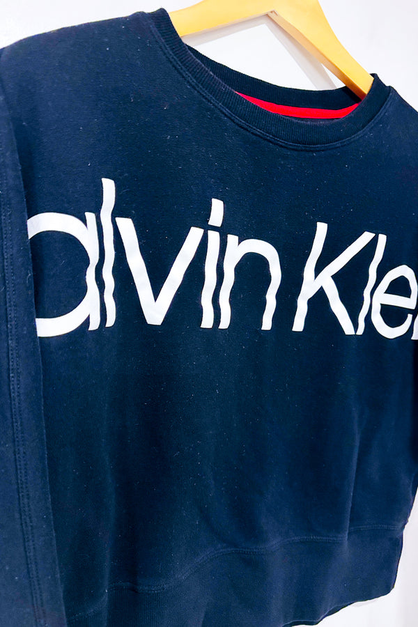 Chandail ample noir en coton ouaté (s)-Calvin Klein-La Penderie du Paradis 🕊