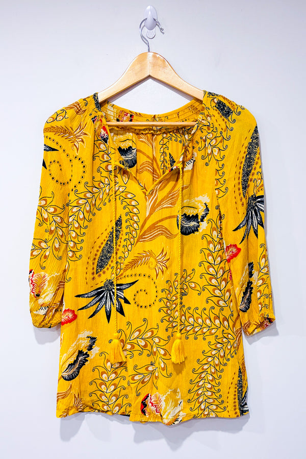 Tunique jaune fleurie (s) seconde main - Autres- La Penderie du Paradis