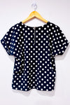 Haut bleu à pois blanc (m) seconde main - Melløday- La Penderie du Paradis