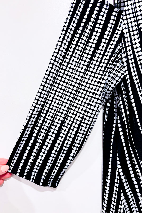 Tunique asymétrique noire et blanche à pois (m) seconde main - ADX- La Penderie du Paradis