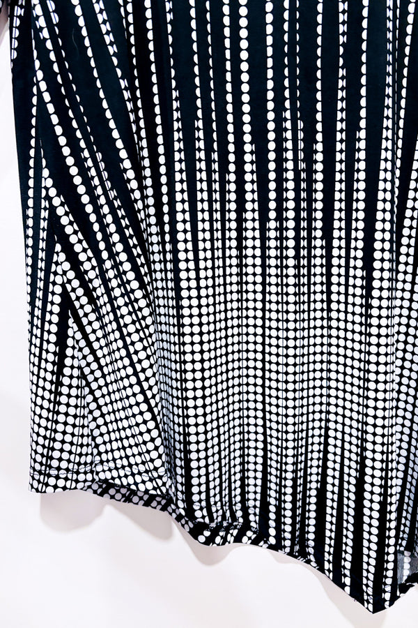 Tunique asymétrique noire et blanche à pois (m) seconde main - ADX- La Penderie du Paradis