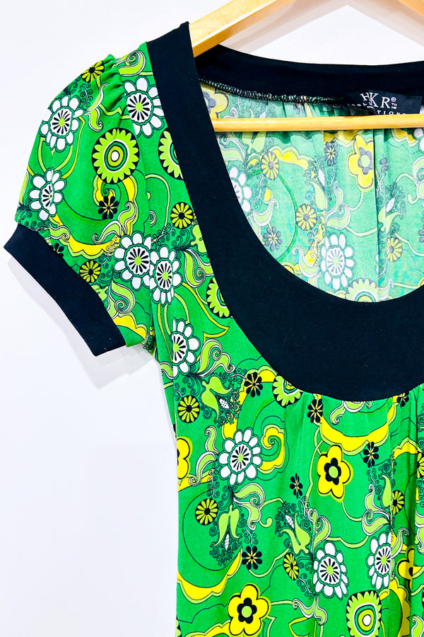 Haut vert fleuri (s) seconde main - HKR Collections- La Penderie du Paradis