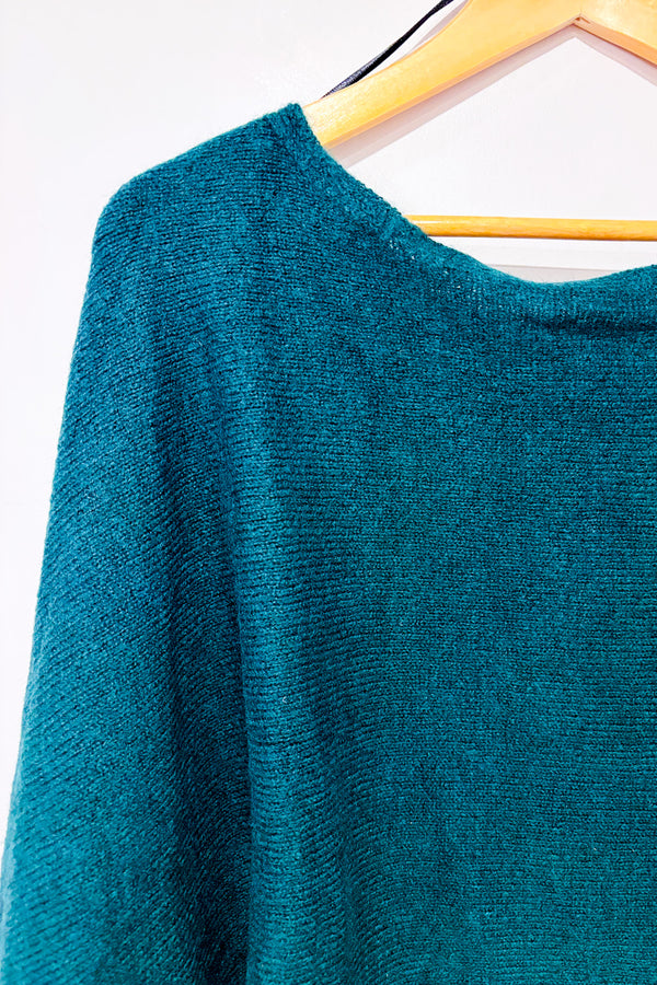 Chandail ample vert forêt en tricot* seconde main - H&M- La Penderie du Paradis