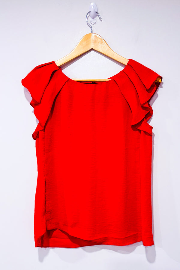 Haut fluide rouge seconde main - Zara- La Penderie du Paradis