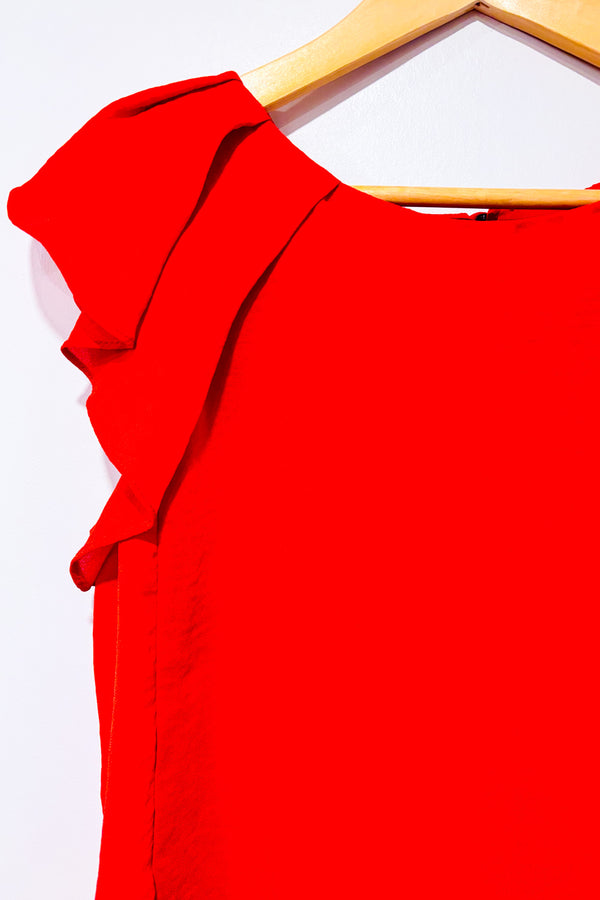 Haut fluide rouge seconde main - Zara- La Penderie du Paradis