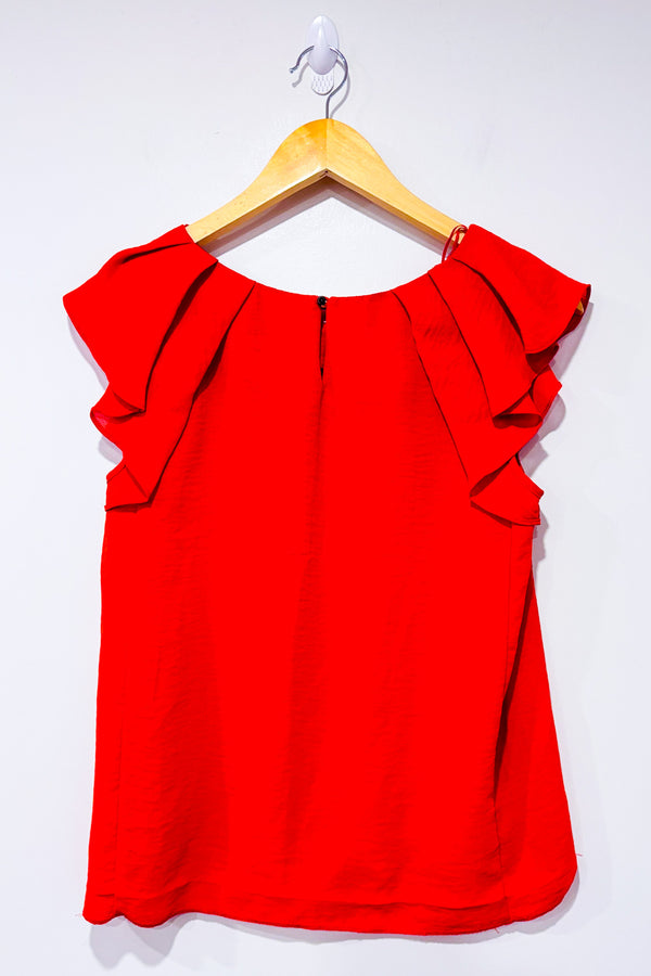 Haut fluide rouge seconde main - Zara- La Penderie du Paradis