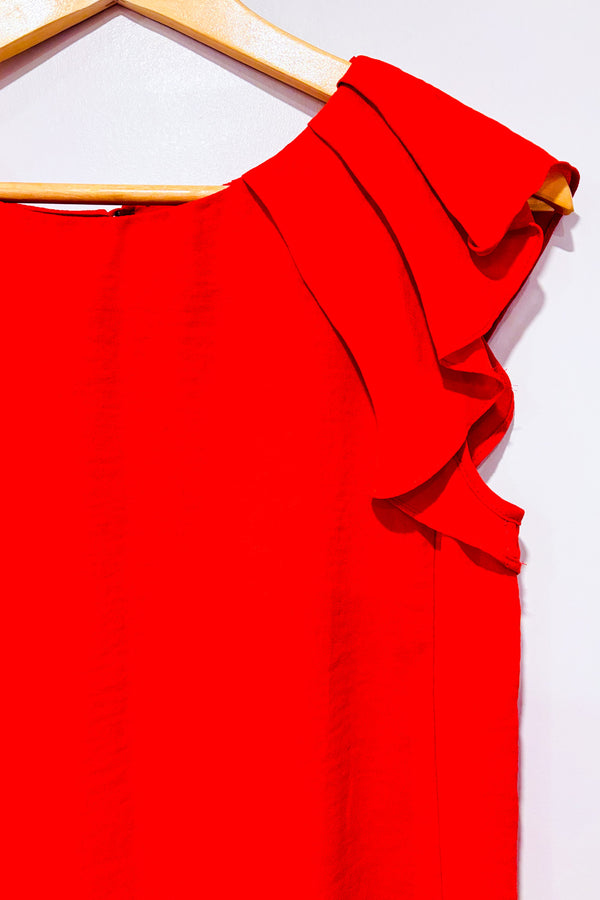 Haut fluide rouge seconde main - Zara- La Penderie du Paradis