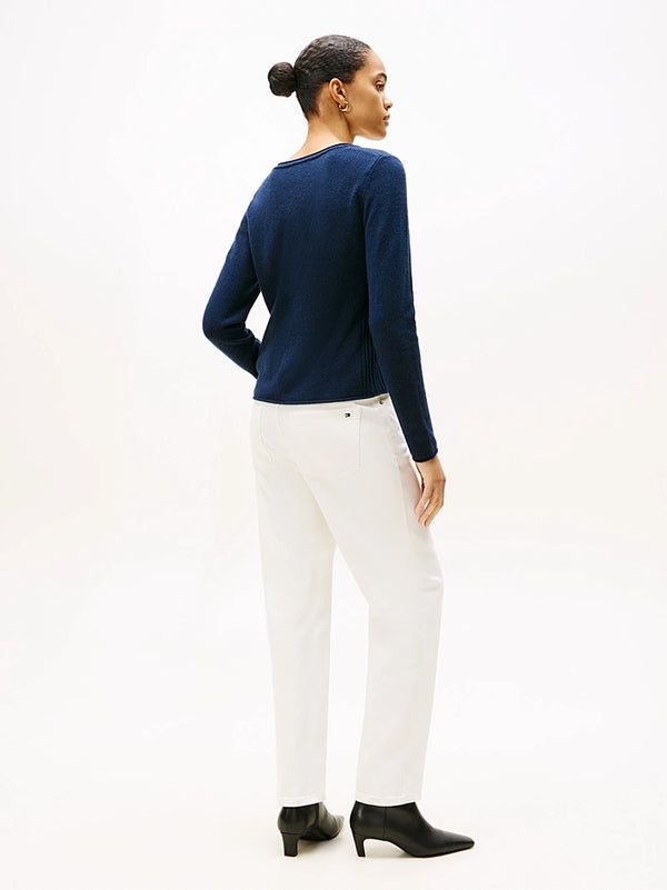 Chandail marine à col en V seconde main - Tommy Hilfiger- La Penderie du Paradis