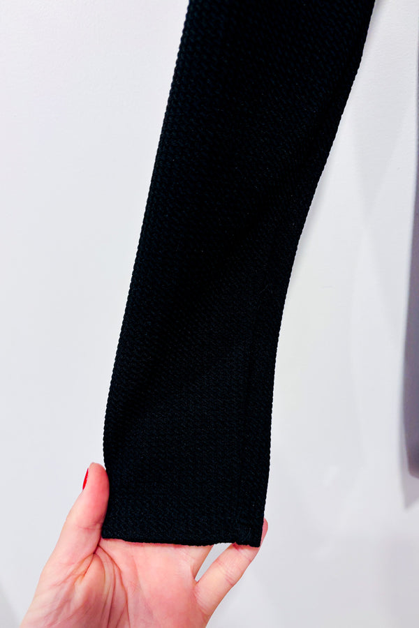 Tunique noire texturée avec dentelle fleurie seconde main - Dynamite- La Penderie du Paradis