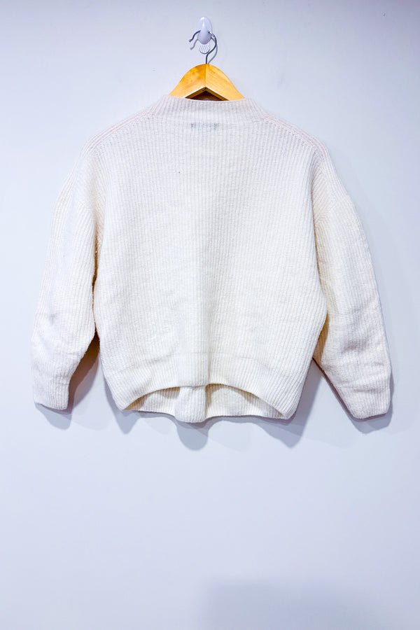 Chandail beige en laine* seconde main - Bianco & Blu- La Penderie du Paradis