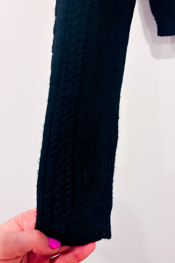 Chandail coupé noir en tricot seconde main - Forever21- La Penderie du Paradis