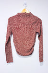 Chandail brun à col montant motif cheetah seconde main - Active USA- La Penderie du Paradis