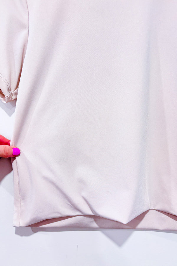 T-shirt court beige seconde main - Forever21- La Penderie du Paradis