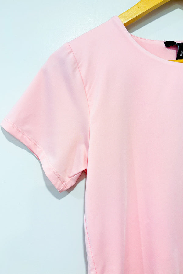 T-shirt court rose seconde main - Forever21- La Penderie du Paradis