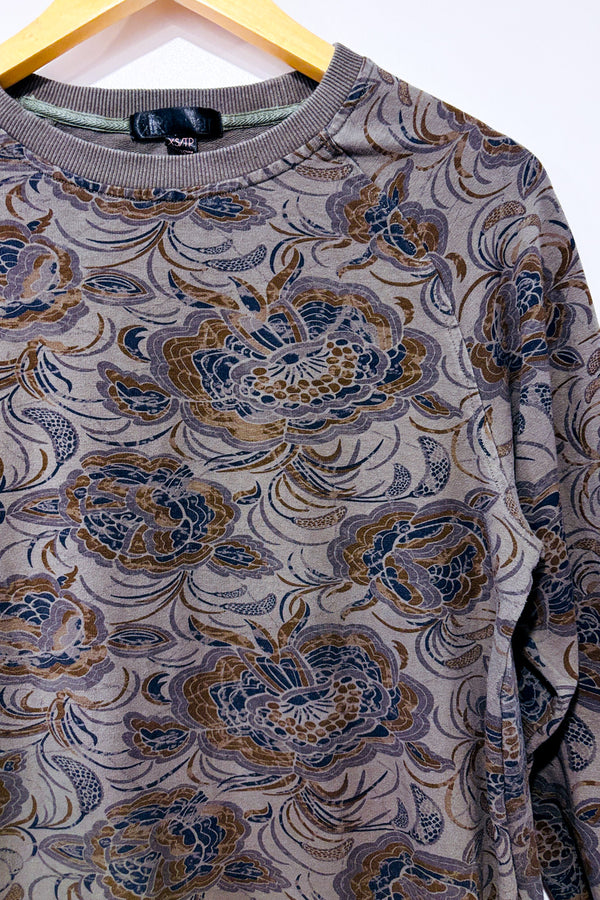 Tunique en coton ouaté verte fleurie seconde main - Renuar- La Penderie du Paradis