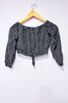 Crop top noir et blanc à carreaux avec épaules denudées* seconde main - Wilfred- La Penderie du Paradis