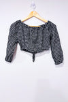 Crop top noir et blanc à carreaux avec épaules denudées* seconde main - Wilfred- La Penderie du Paradis