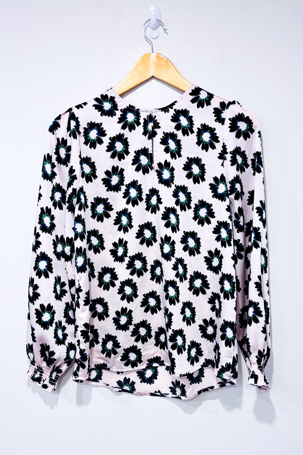 Blouse rose pâle fleurie seconde main - Ted Baker London- La Penderie du Paradis