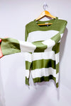 Haut ample rayé blanc et vert seconde main - Simons- La Penderie du Paradis