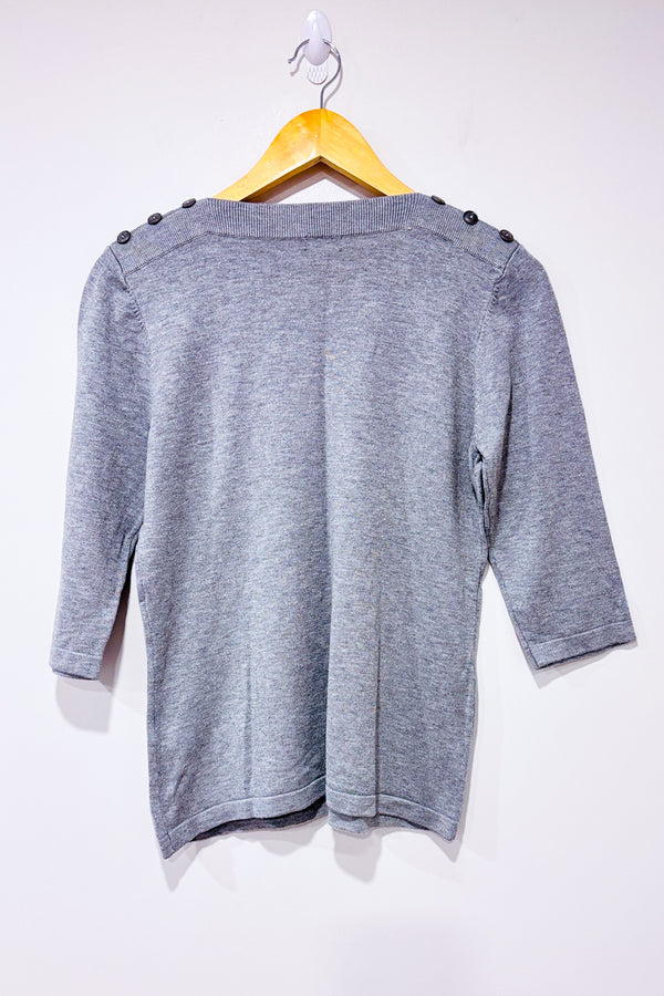 Chandail en tricot léger avec chats et pierres seconde main - Émotions- La Penderie du Paradis