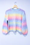 Chandail en tricot arc-en-ciel pastel* seconde main - Retrod- La Penderie du Paradis